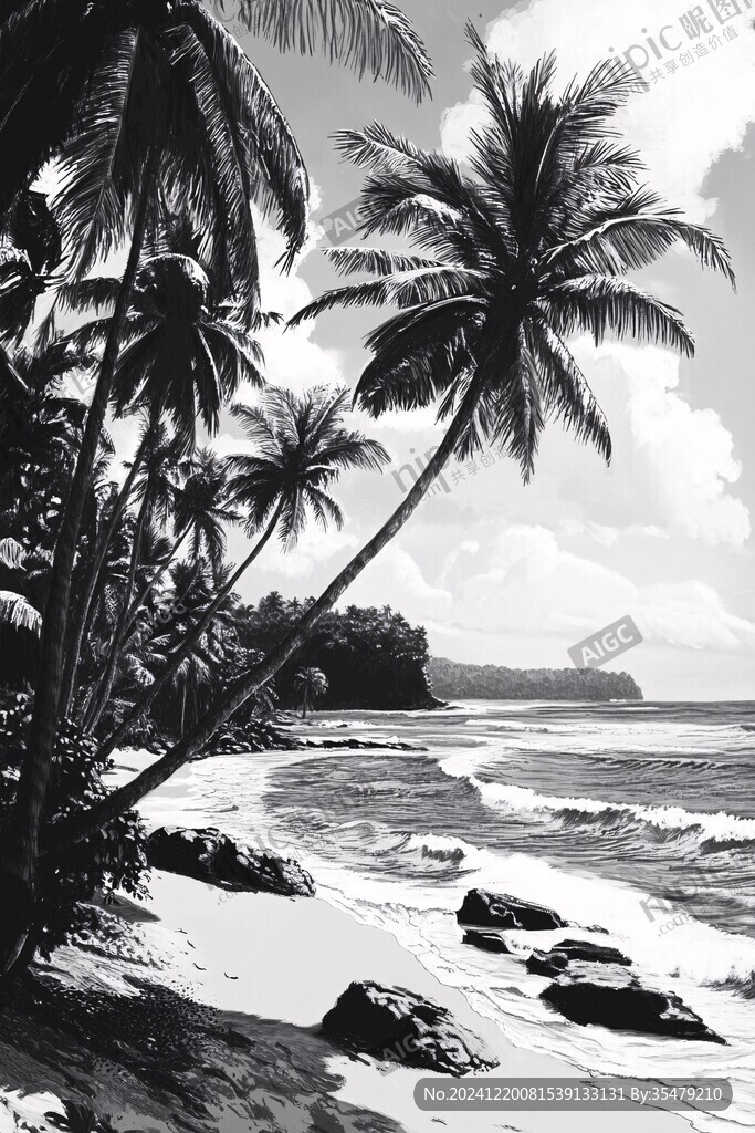 海邊風景素描