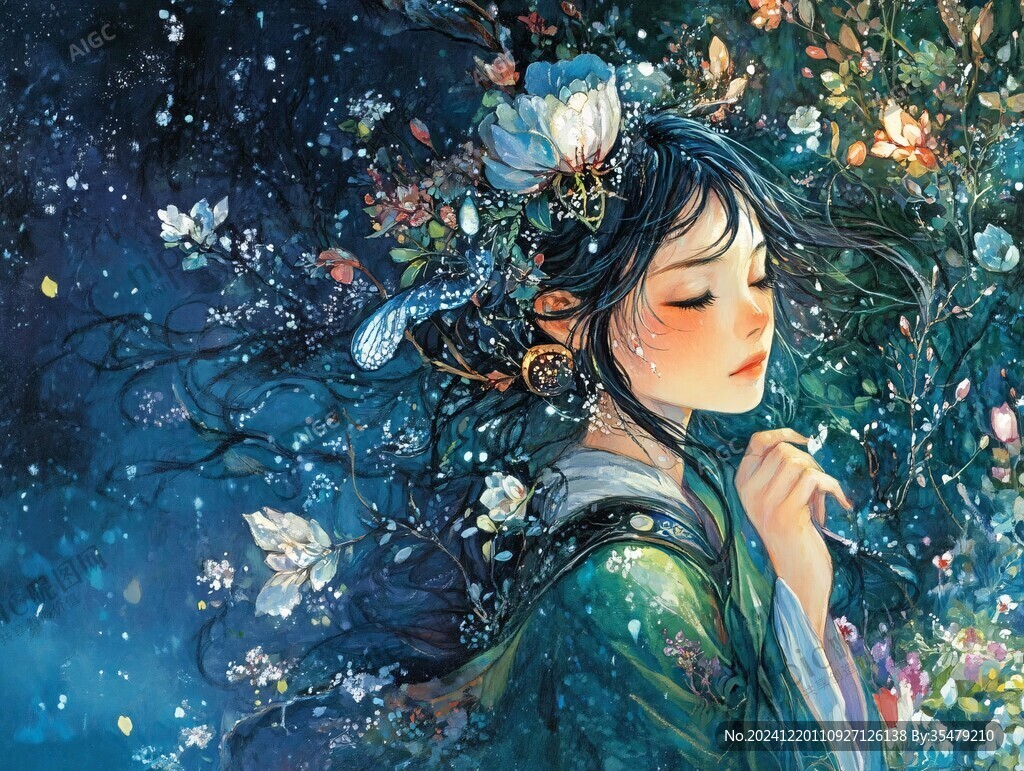 唯美古風(fēng)少女插畫