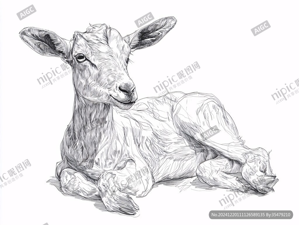 羊素描畫