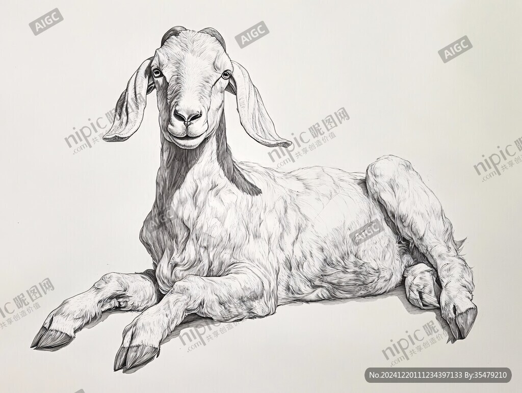 羊素描畫