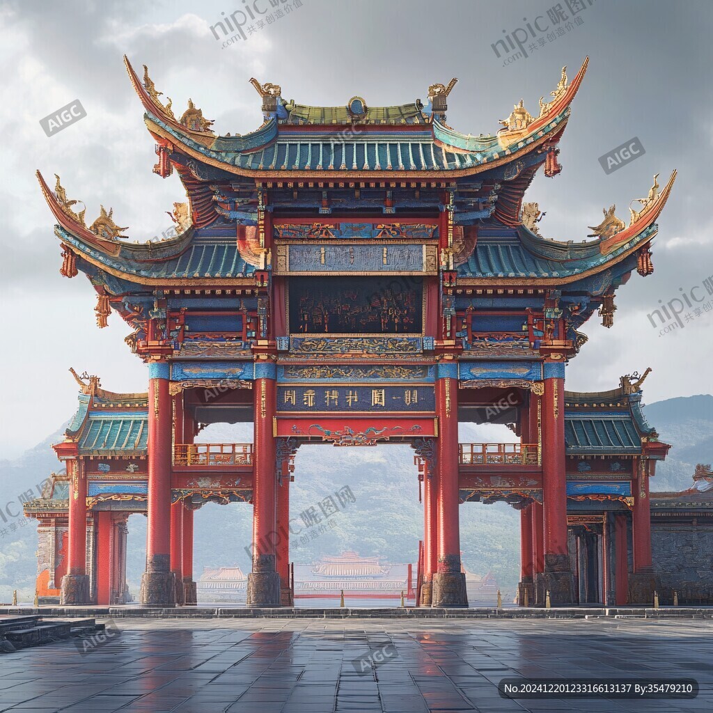青城天下幽牌坊建筑