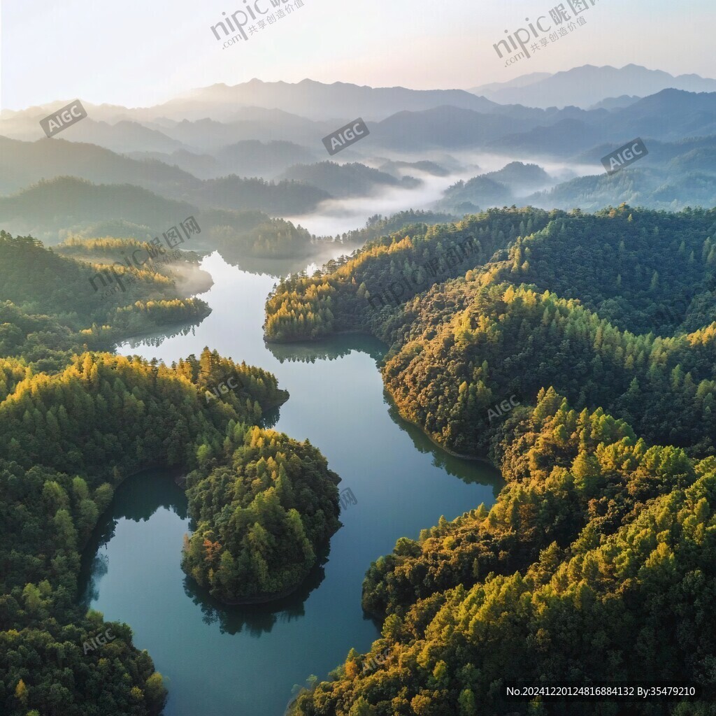 航拍天目湖