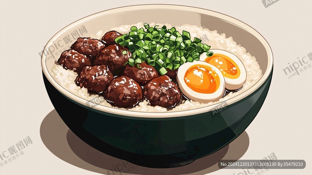 鹵肉飯插畫