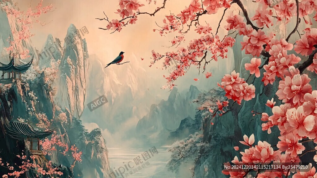 古典古風復古迎客松