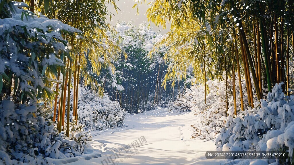 竹林雪景