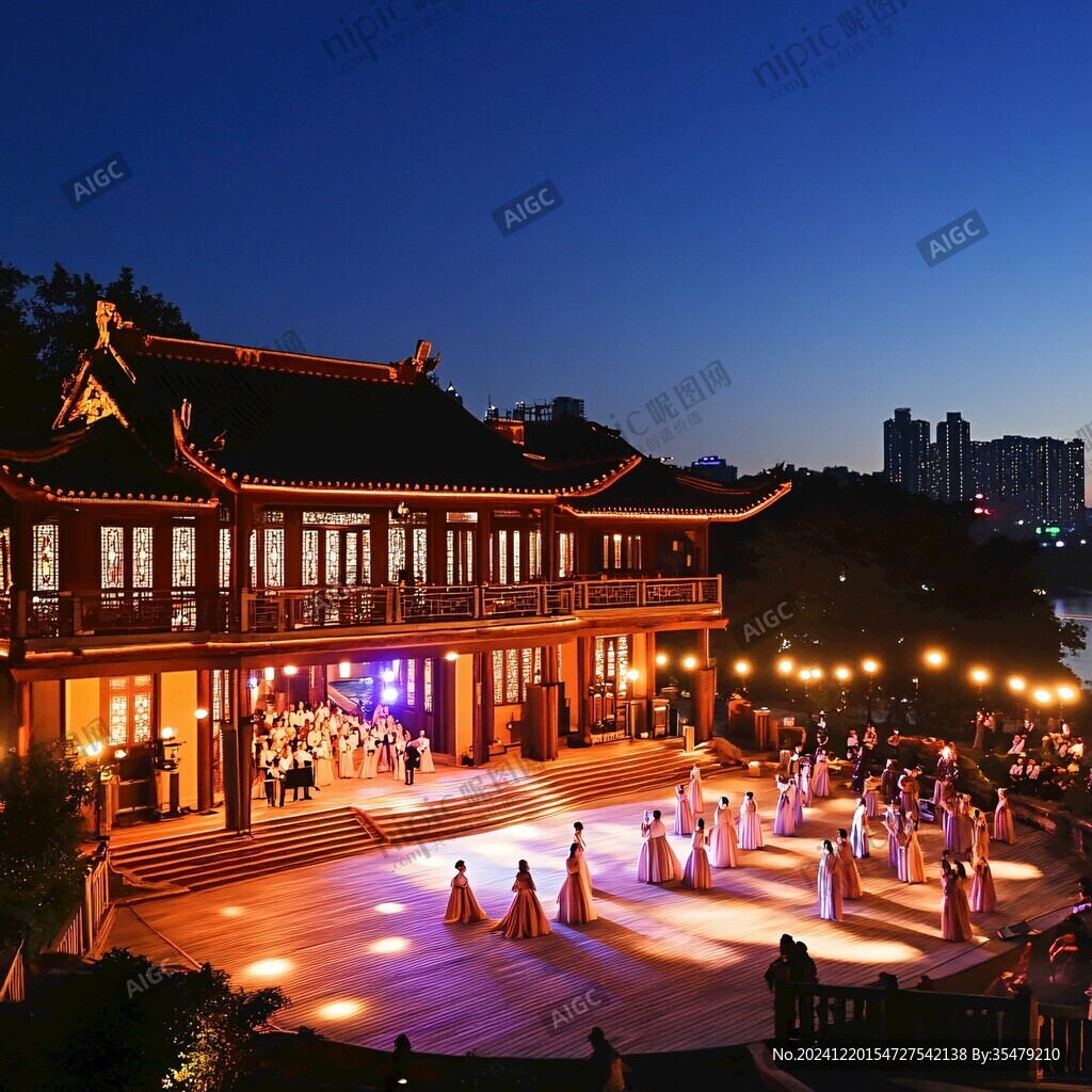 得月舫夜景