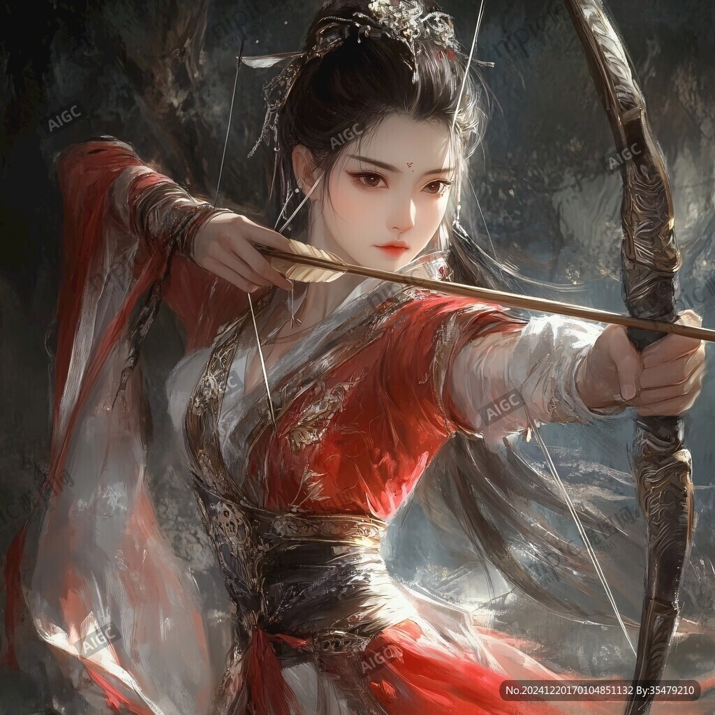 手繪俠客風(fēng)大俠射箭