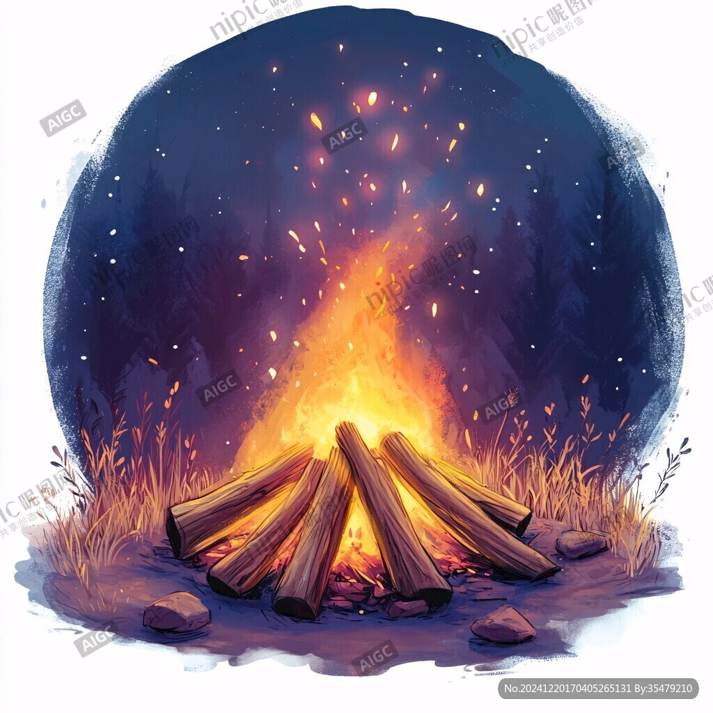 火苗組合插畫