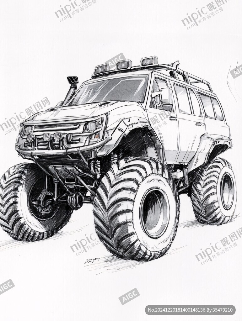 越野車手繪