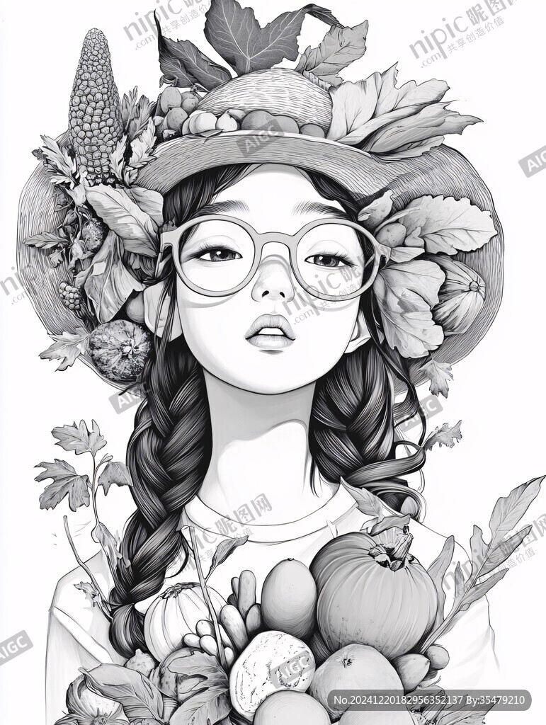 黑白人物插畫