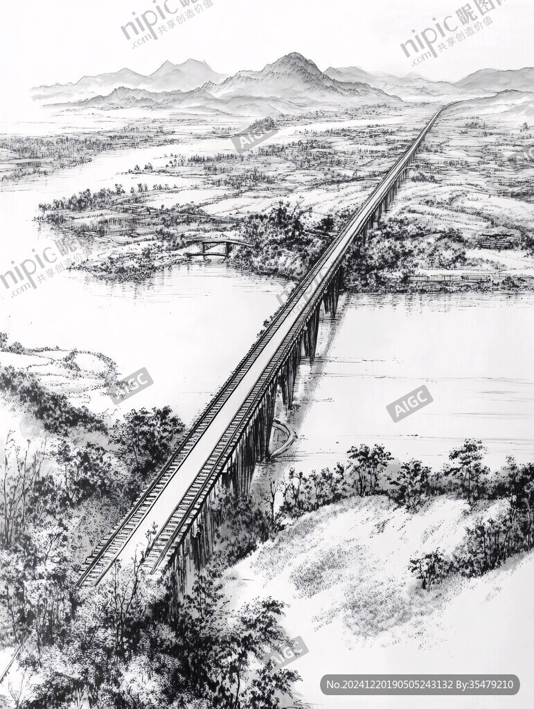 手繪嘉紹大橋
