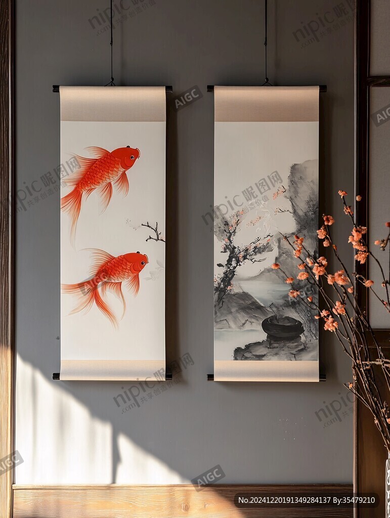 錦鯉掛畫