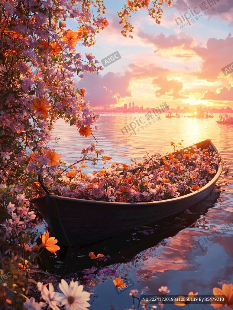 鮮花小船