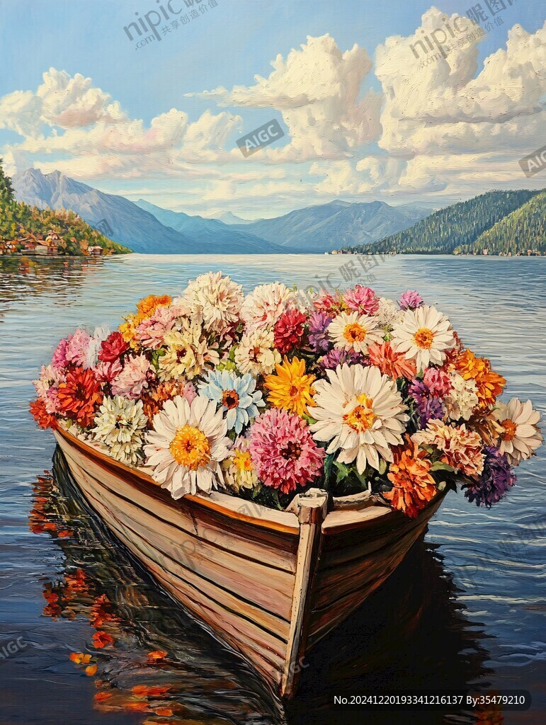 鮮花小船