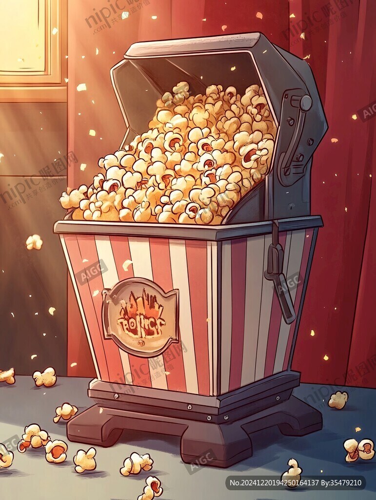 爆米花插畫
