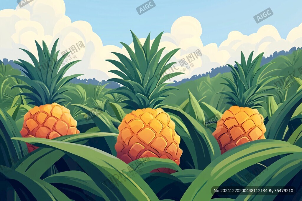菠蘿包裝插畫