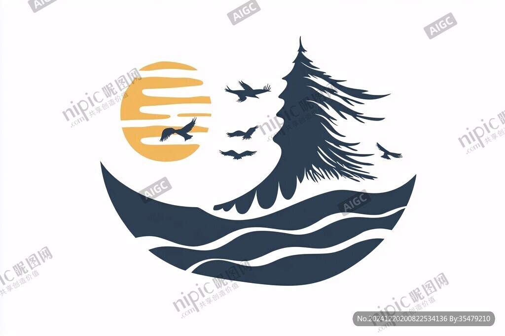 山峰標(biāo)志飛鳥logo
