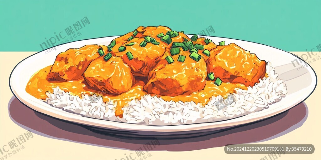 咖喱飯插畫