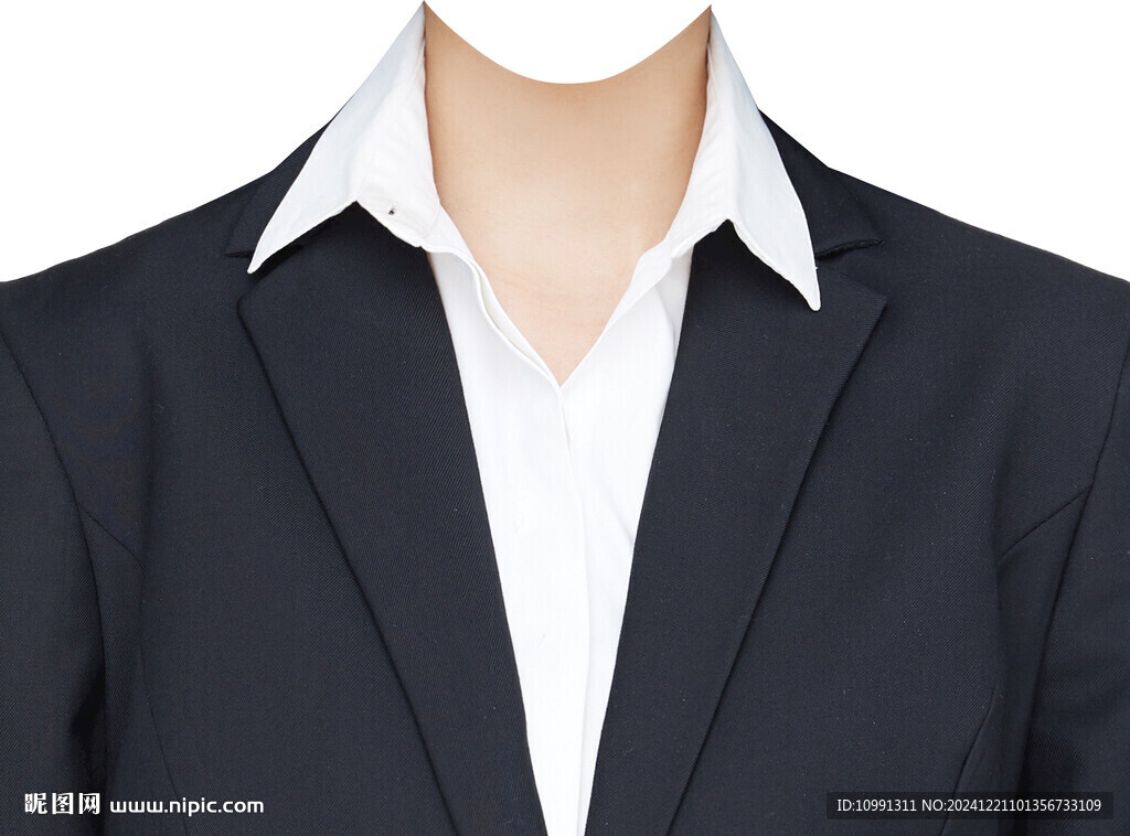 女翻領正裝西裝證件照衣服素材
