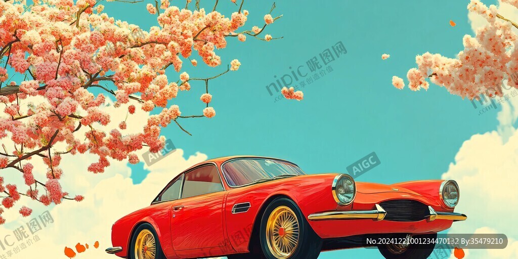 桃花與汽車