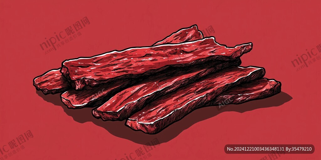 風干牛肉插畫