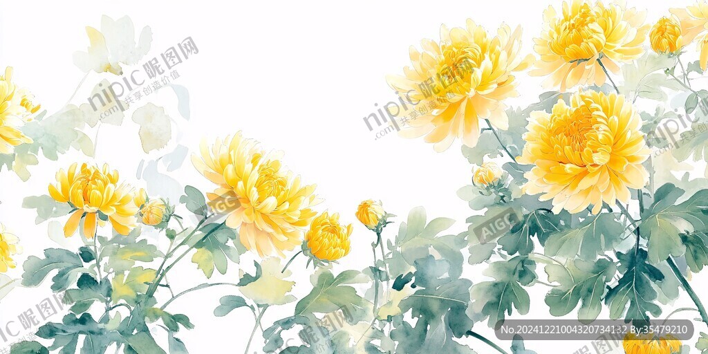 水墨風(fēng)手繪菊花