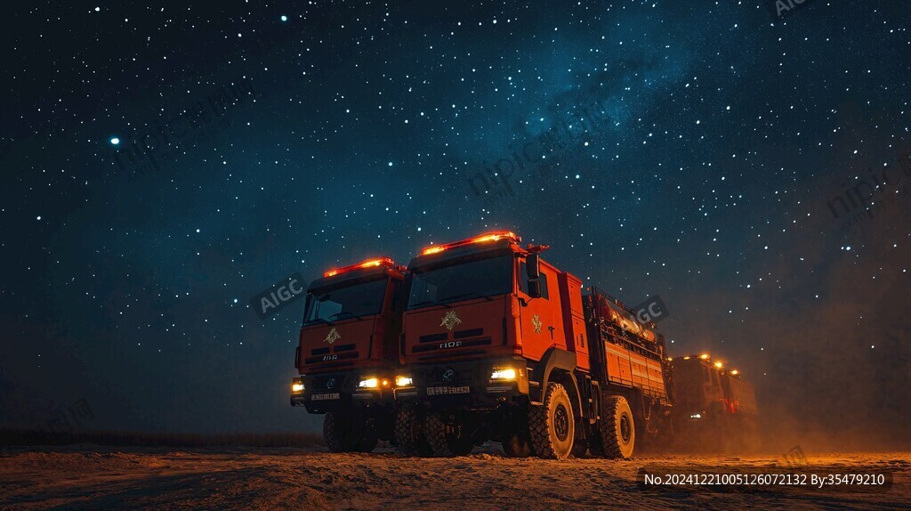 繁星下的汽車