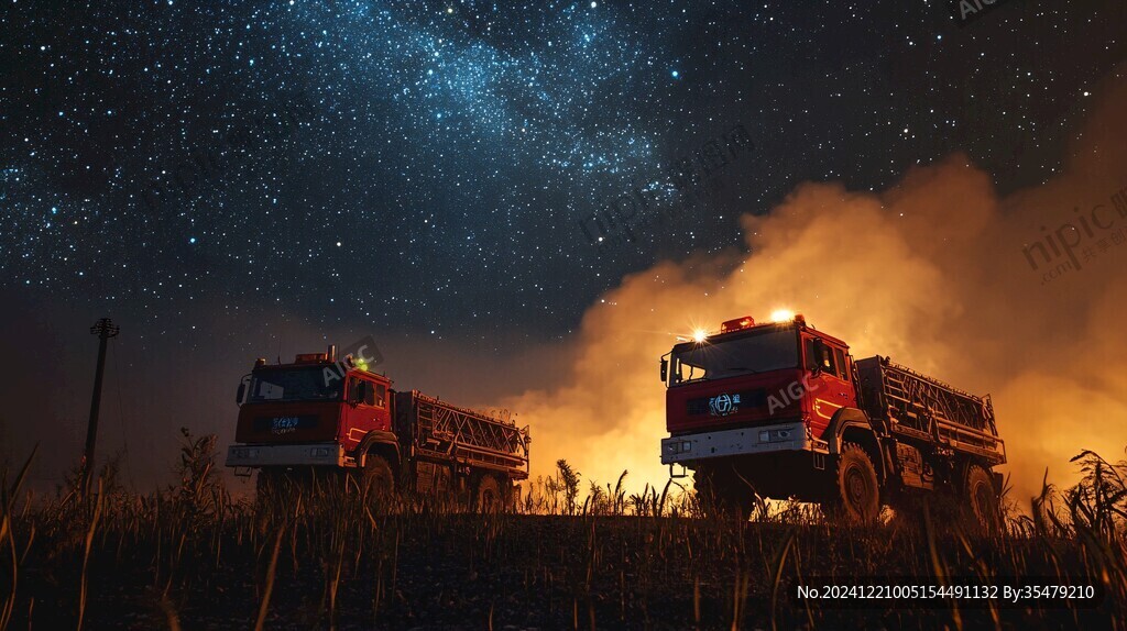 繁星下的汽車