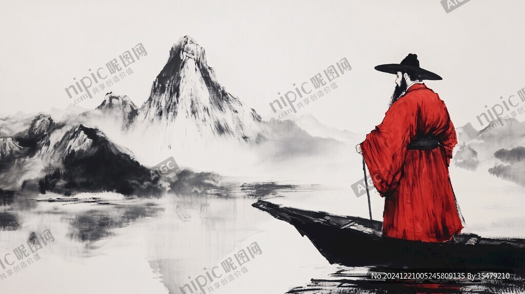 古風(fēng)人像水墨山水
