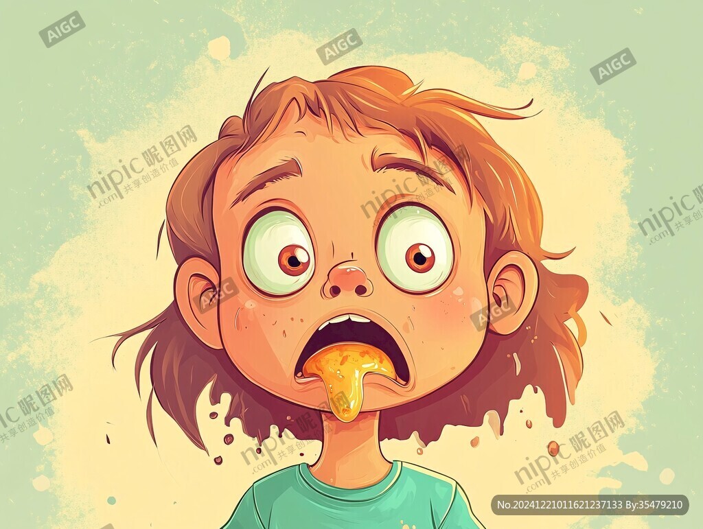 吐舌頭饞嘴女孩