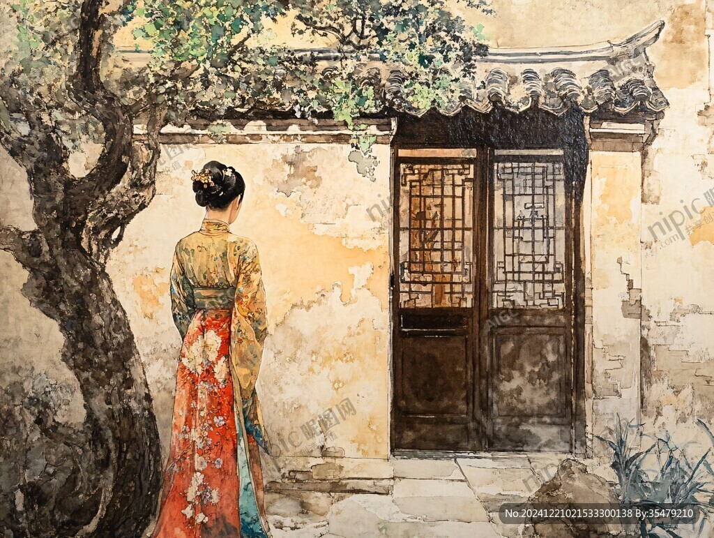 江南美女油畫