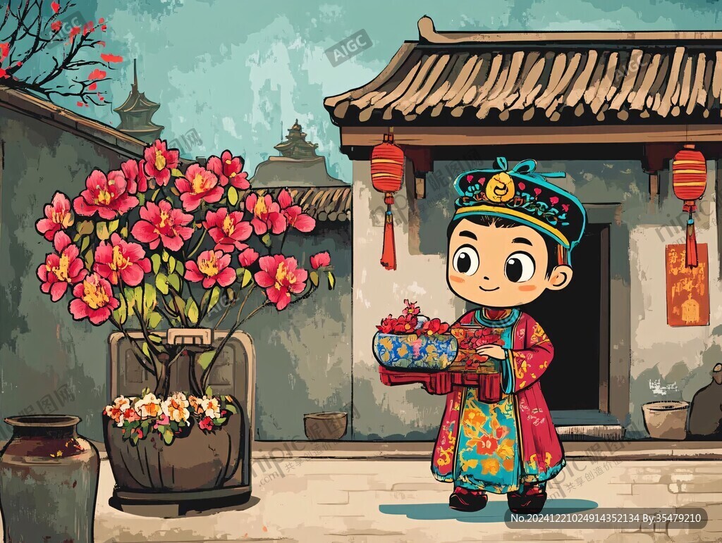 滿族包裝插畫
