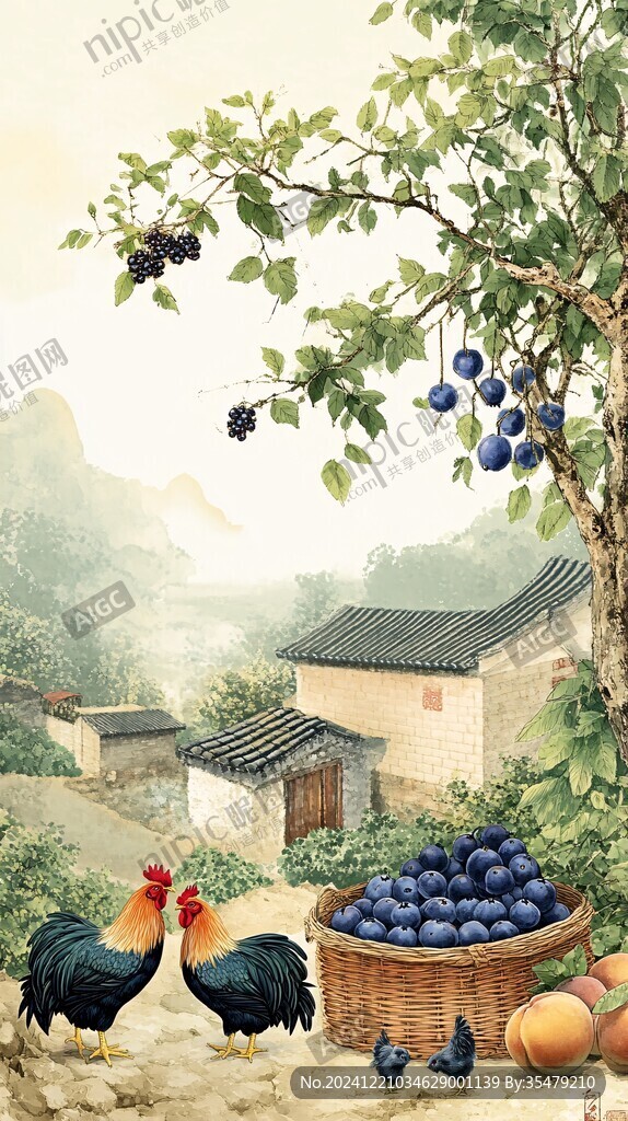 農(nóng)家散養(yǎng)插畫