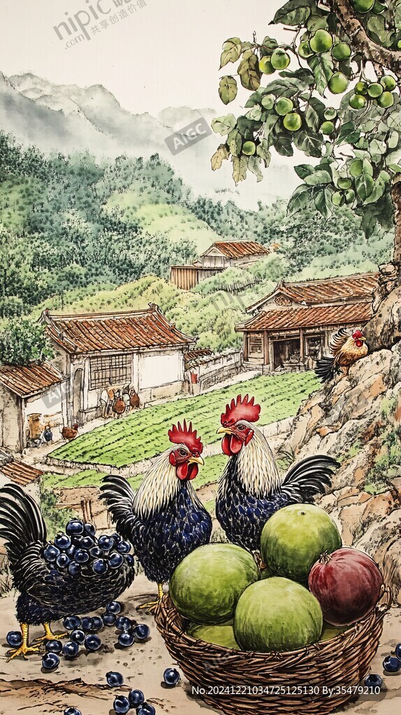 農(nóng)家散養(yǎng)插畫