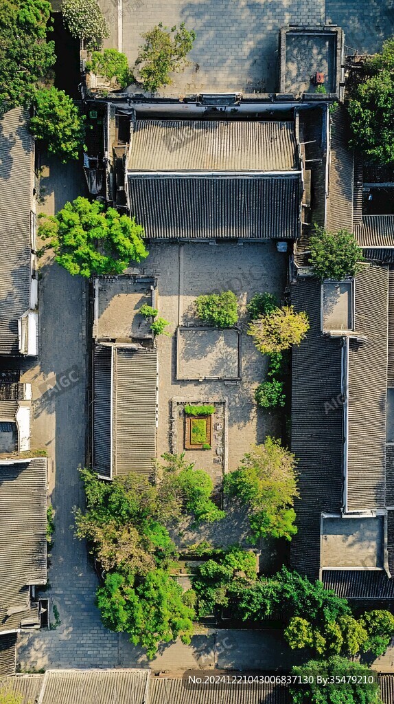 航拍孟府流蘇