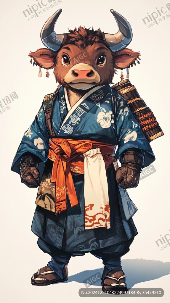 牛插畫(huà)功夫形象