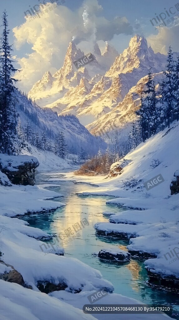 雪山河流風(fēng)景