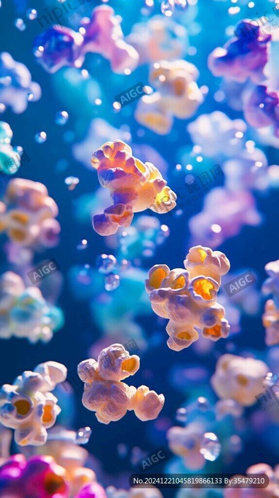 唯美水母彩色水母