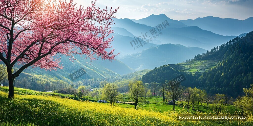 漫山遍野的桃花