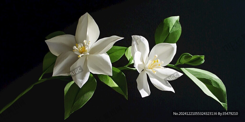 黑底百合花