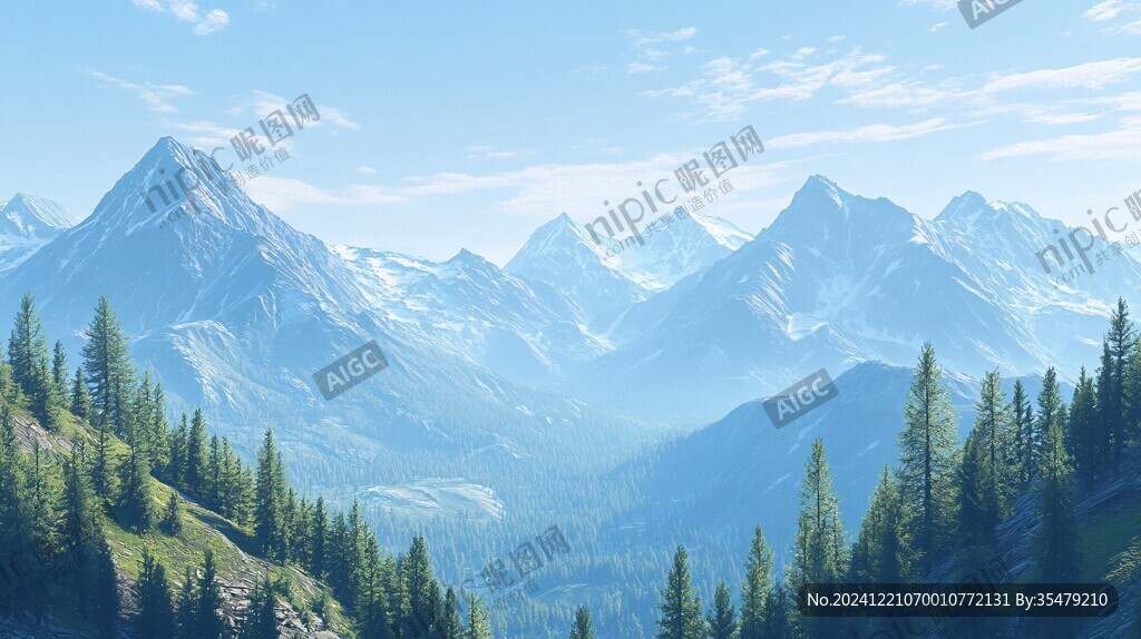 寬畫幅山巒風(fēng)景