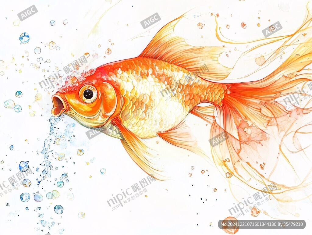 創意手繪金魚