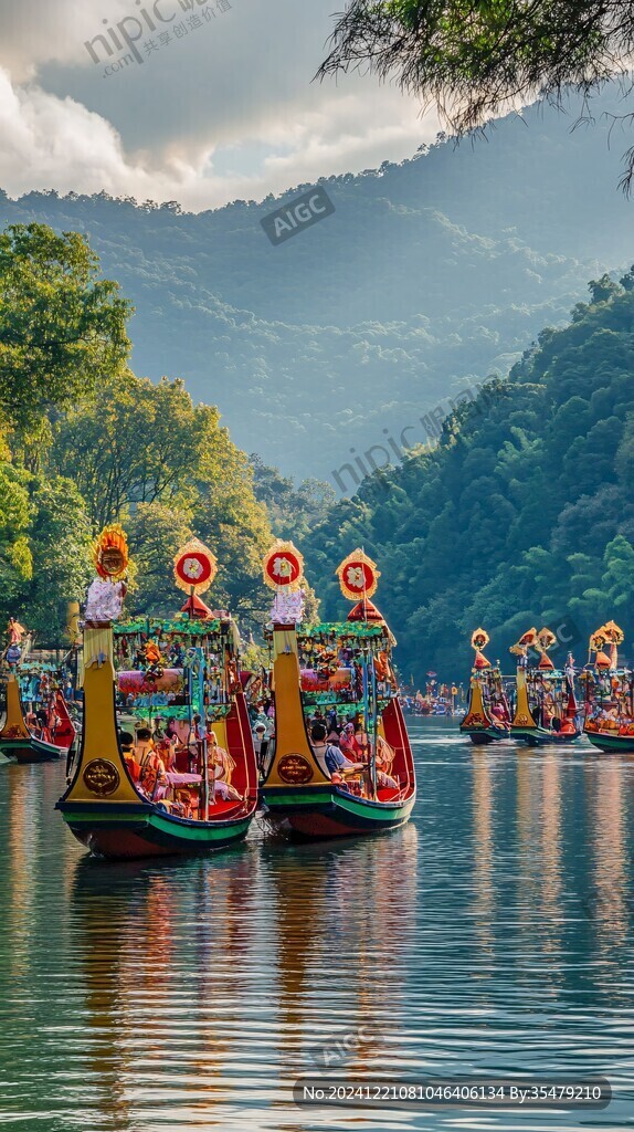 湖水龍船