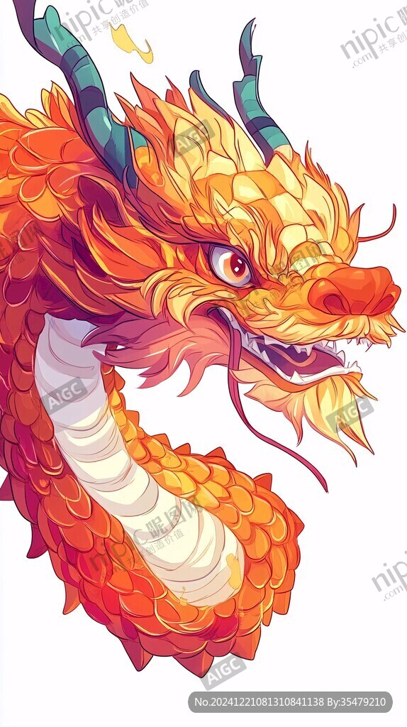 吊旗龍年插畫