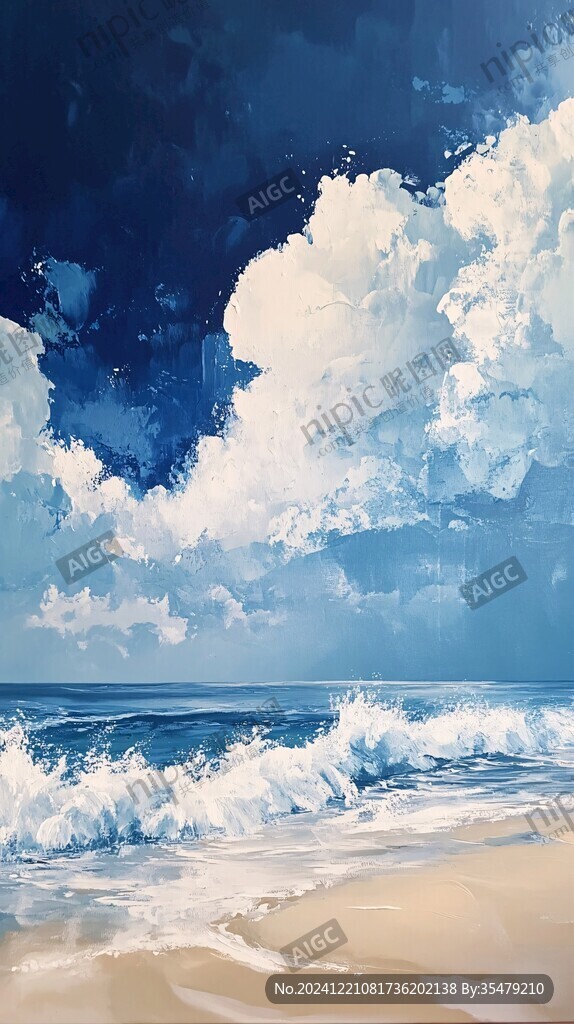 海天一色繪畫