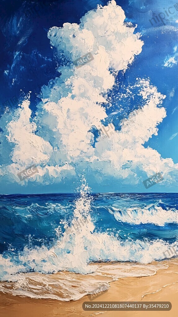 大海高清油畫