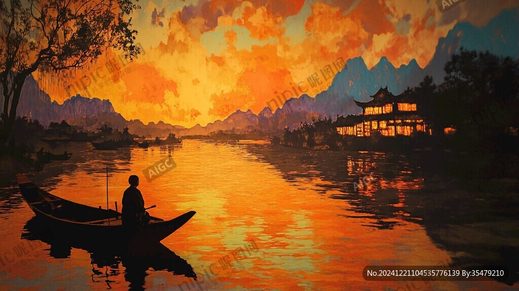 遇龍河夕陽