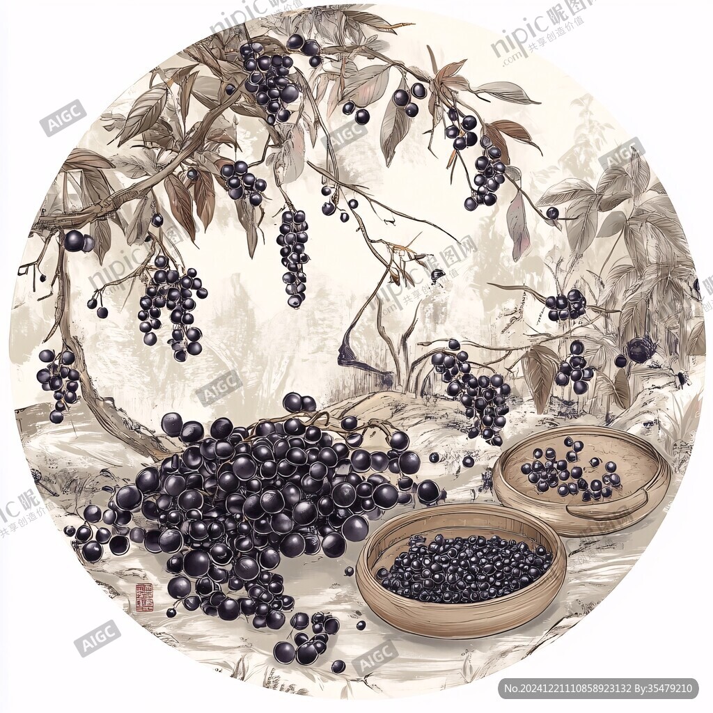 古風水果插畫