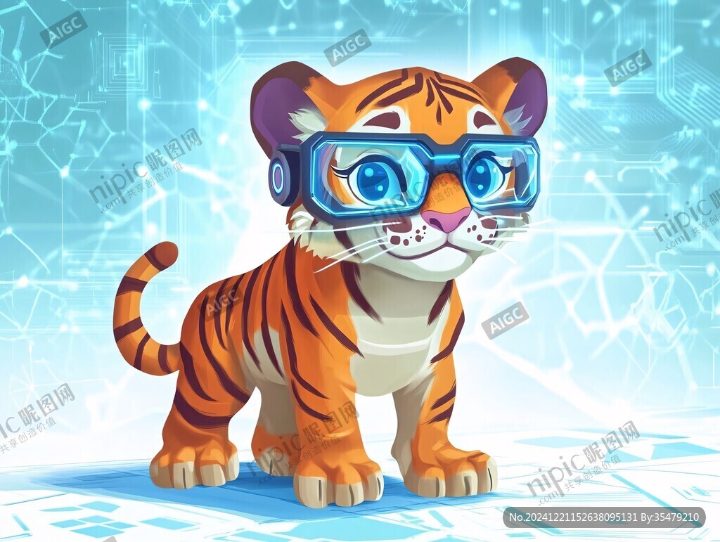 虎元素插畫