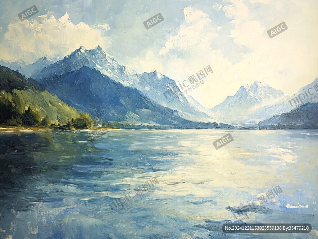 湖邊油畫